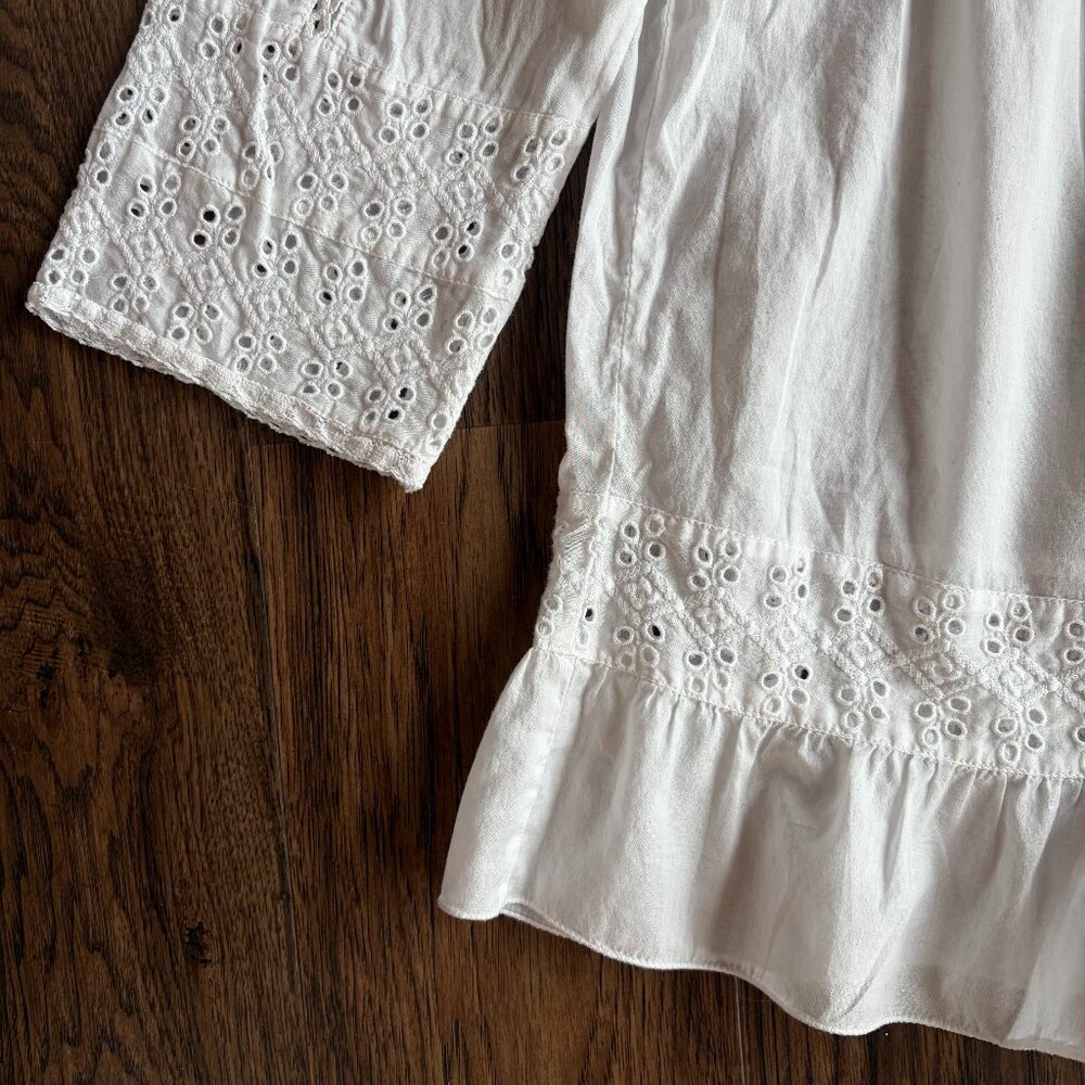 GAP cotton white eyelet lace blouse Medium - Picture 4 of 11